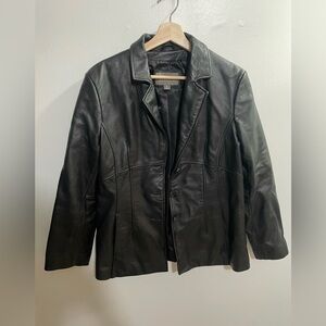 Vintage Wilson's Leather 90s Short Leather Jacket Women's Large Black